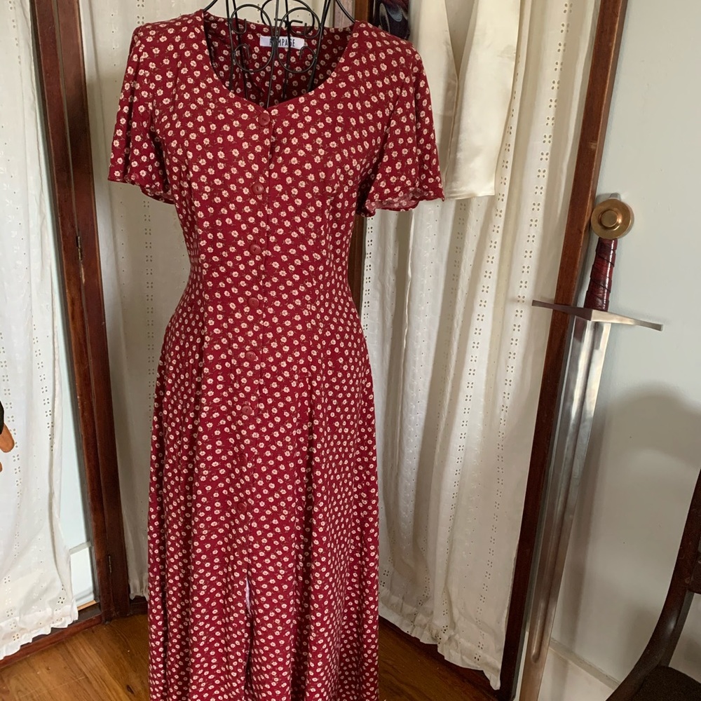90s Rampage Red Floral Dress